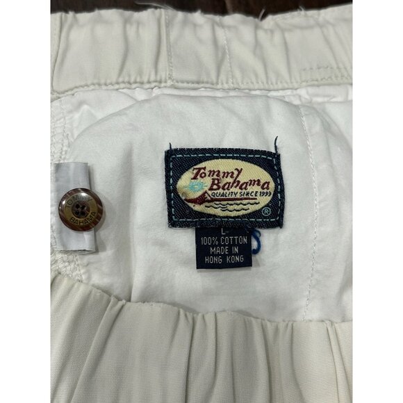 Tommy Bahama Mens Cargo Shorts White Elastic Waist Button Sz Large - Picture 5 of 8